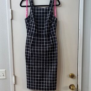 Betsey Johnson Black and White Grid Midi Dress